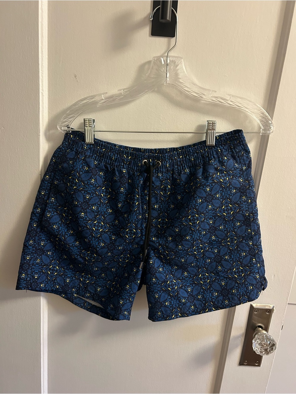 Mango Men’s Dark Blue Geometric Swim Shorts